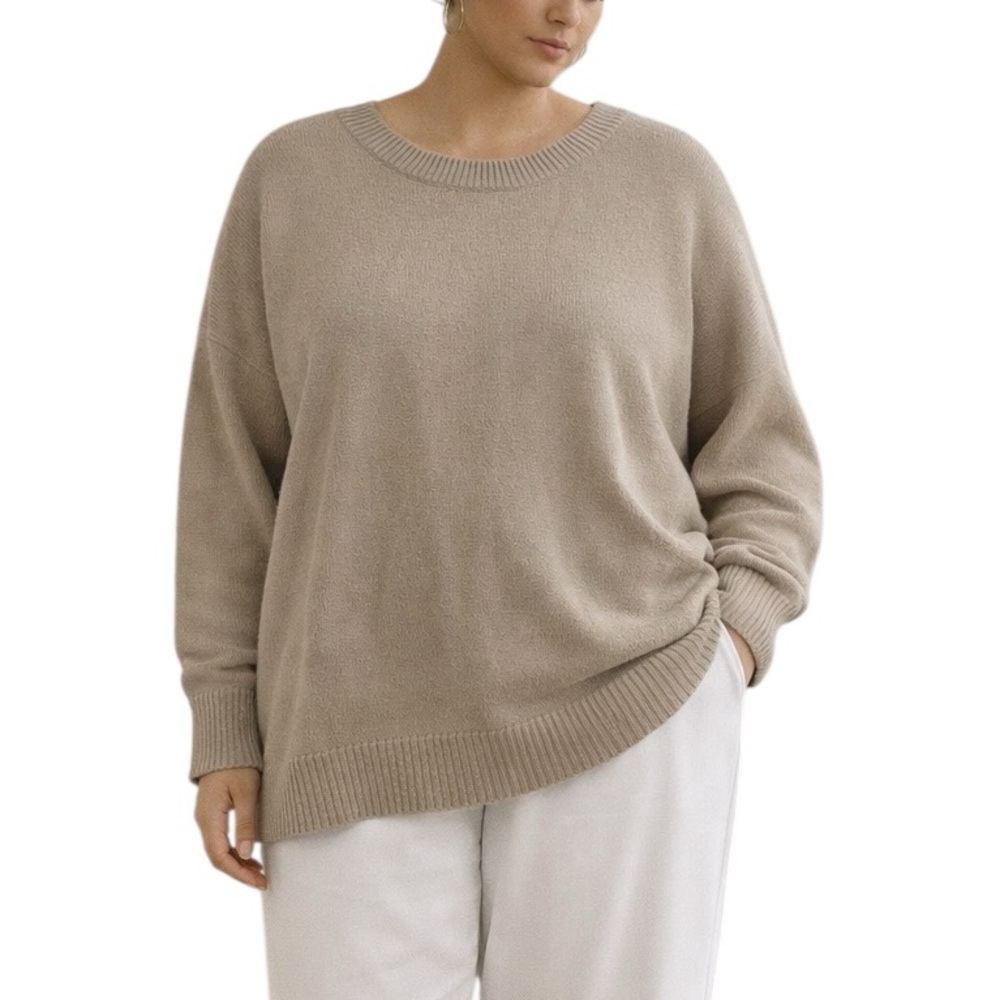 Jenni Kayne Cashmere Sweater Womens 1X Crew Neck Quiet Luxury Capsule Soft Cozy